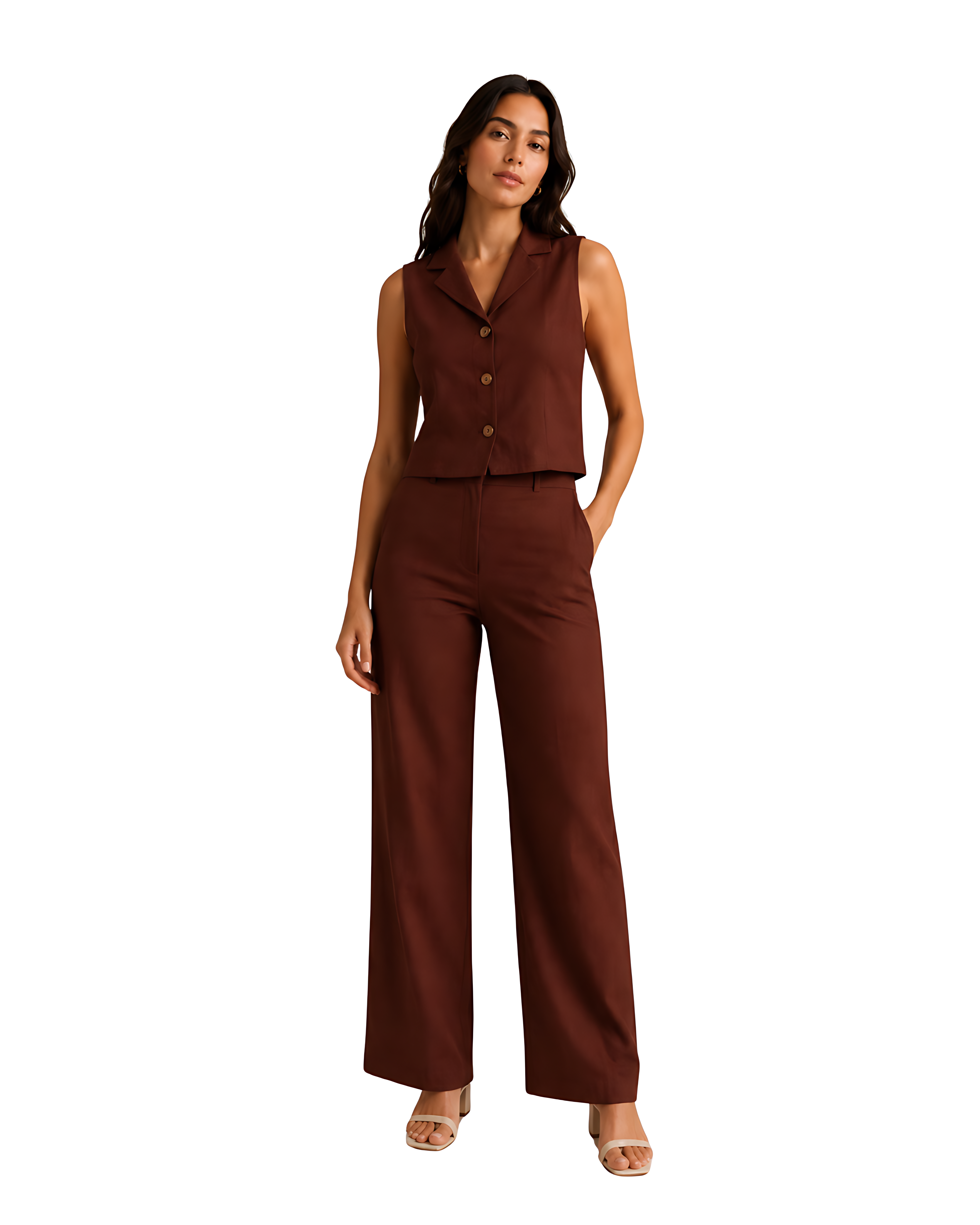 Tailored  Co-Ord Set Signature brown