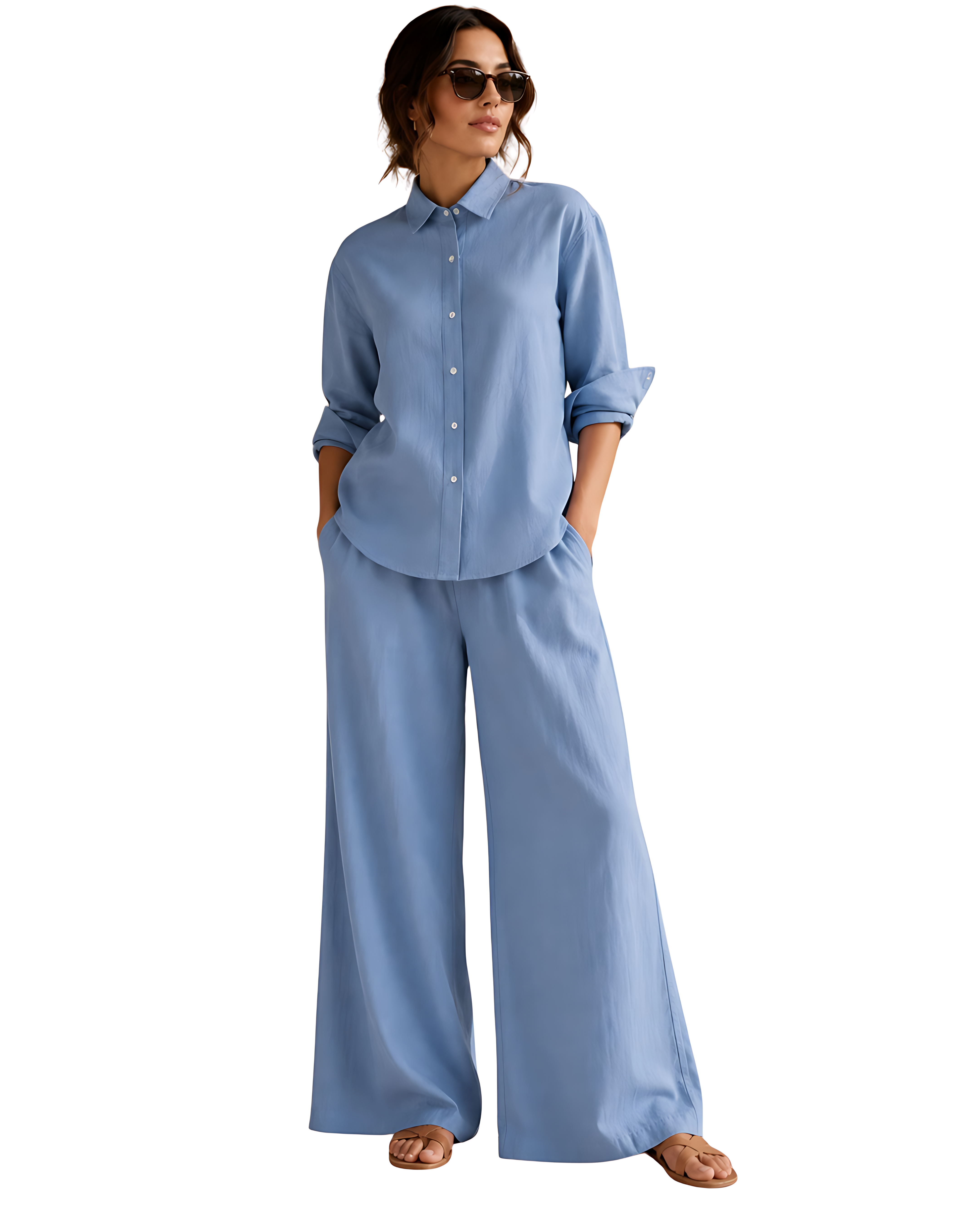 Relaxe Fit Co-Ord Set Sky Blue